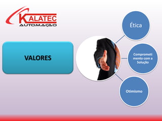 Ética
Comprometi
mento com a
Solução
Otimismo
VALORES
 