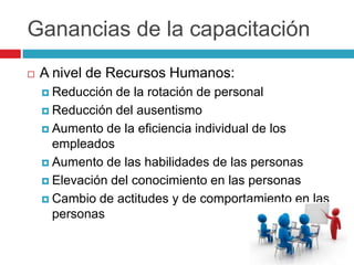 Beneficios de la capacitación | PPTX