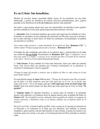Beneficios de la fe | DOCX