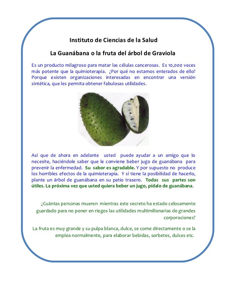 Beneficios de la guanabana Beneficios de la guanabana