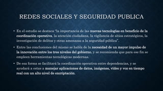 Beneficios de las redes sociales en seguridad publica | PPTX