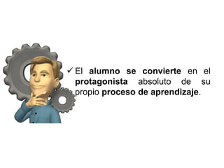  El alumno se convierte en el
protagonista absoluto de su
propio proceso de aprendizaje.
 