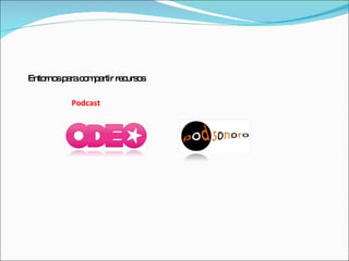 Entornos para compartir recursos Podcast 
