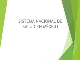 SISTEMA NACIONAL DE
SALUD EN MÉXICO
 