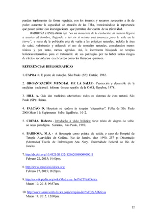 Ponto Rinion El Beneficio de las terapias holisticas/alternativas | DOCX