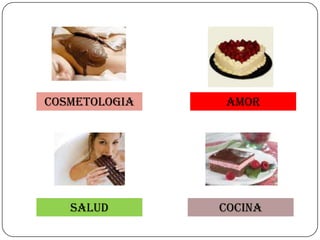COSMETOLOGIA   AMOR




   SALUD       COCINA
 