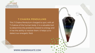 7 CHAKRA PENDULUMS
This 7 Chakra Pendulum charged to sync with all
7 chakras of the human body. It is a valuable tool
to d...