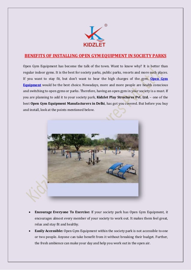 Benefits Of Installing Open Gym Equipment In Society Parks