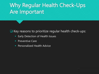 Benefits of Regular Health Check-Ups with a Private GP in London | PPTX