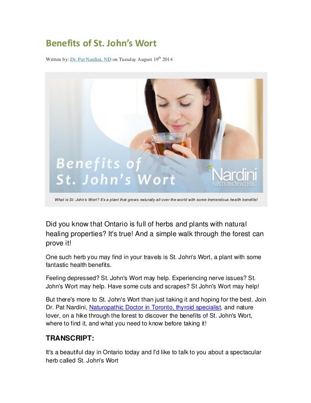 Benefits of St. John's Wort