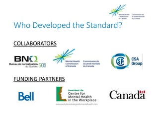 Who Developed the Standard?
COLLABORATORS
FUNDING PARTNERS
 