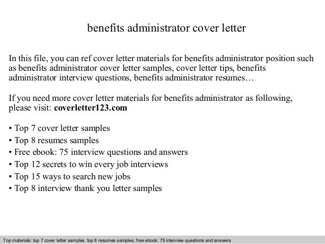 benefits administrator cover letter benefits administrator cover letter