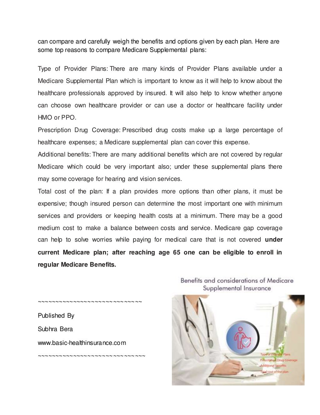 Benefits And Considerations Of Medicare Supplemental Insurance