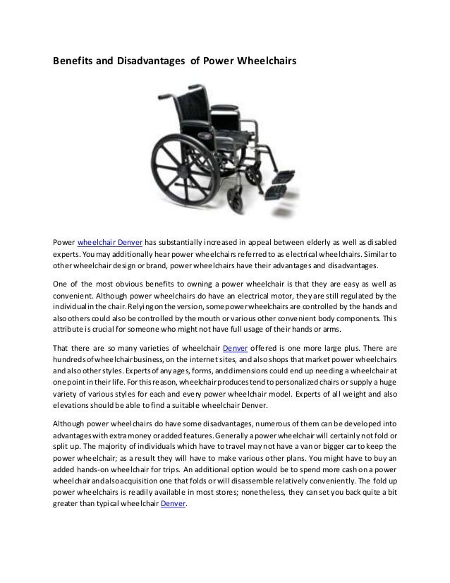 Benefits and disadvantages of power wheelchairs