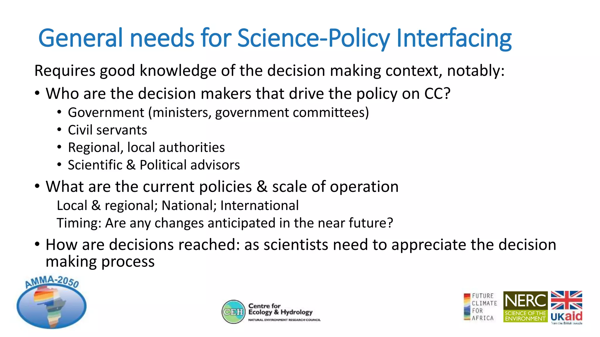 Benefits for including decision makers in early project planning cop21 ...