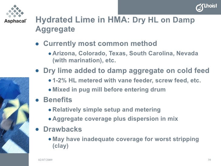 Benefits of Hydrated Lime in Hot Mix Asphalt