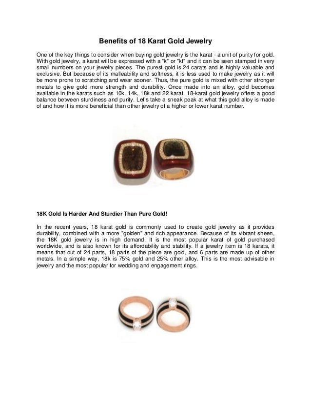Benefits of 18 Karat Gold Jewelry