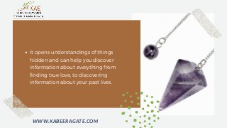 It opens understandings of things
hidden and can help you discover
information about everything from
finding true love, to...