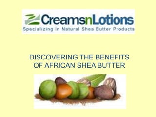 DISCOVERING THE BENEFITS OF AFRICAN SHEA BUTTER 