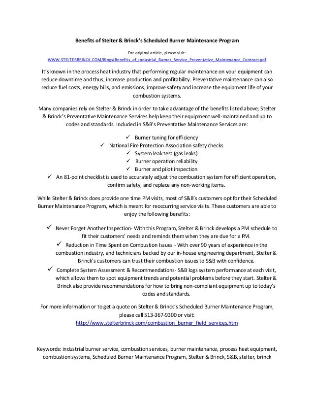 Benefits of an industrial burner service preventative maintenance con…