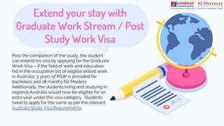 Extend your stay with
Graduate Work Stream / Post
Study Work Visa
Post the completion of the study, the student
can extend...