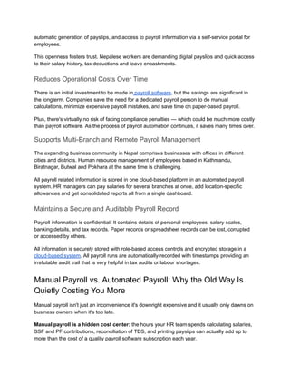 Benefits of Automated Payroll System for Nepal Business | PDF