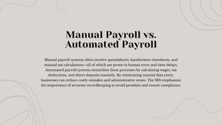 Worksheet 1a For Automated Payroo System.pdf Benefits of Automated Professional Payroll Systems | PDF