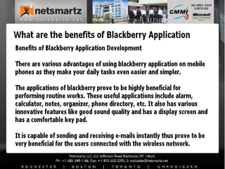 Benefits of black berry application development