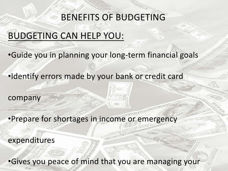 Benefits of budgeting