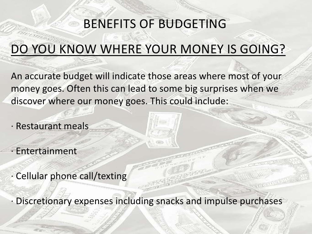 Benefits of budgeting