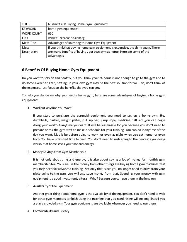 Benefits Of Buying Home Gym Equipment
