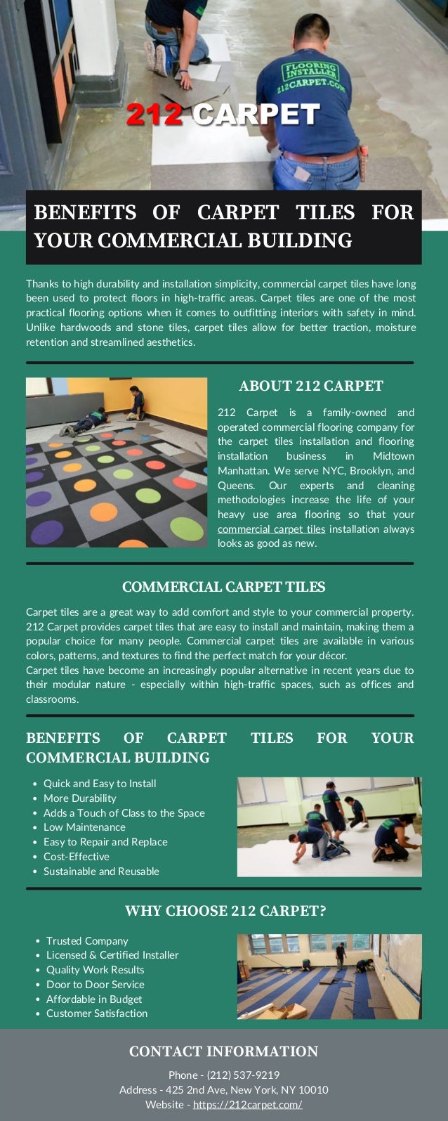 Benefits of Carpet Tiles for Your Commercial Building