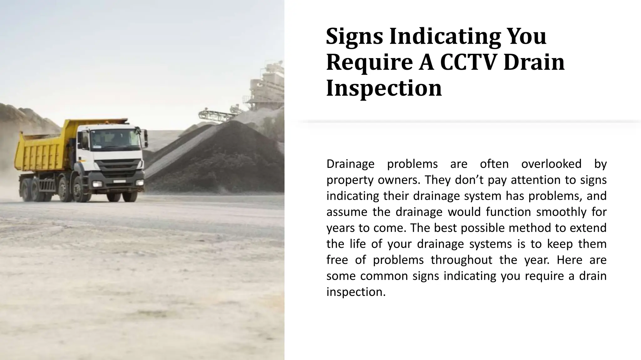 Benefits of CCTV Drain Inspection and Signs You Need One | PPT