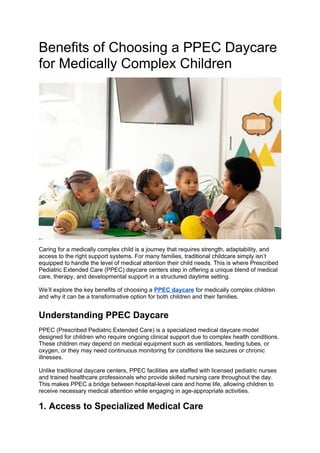 Ppec Comprehensive Benefits of PPEC Daycare for Medically Complex Children ...