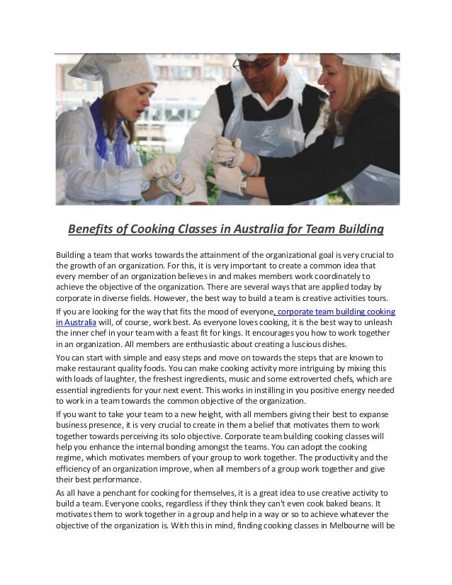 Benefits of Cooking Classes in Australia for Team Building