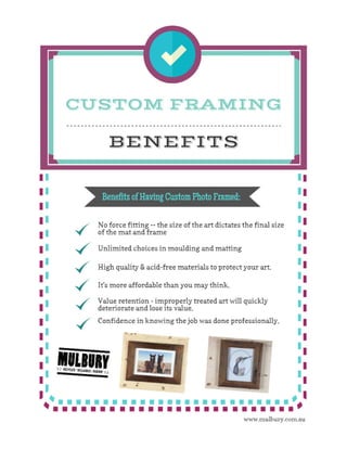 Benefits of custom framing