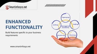 ENHANCED
FUNCTIONALITY
Build features specific to your business
requirements
www.smartinfosys.net
 
