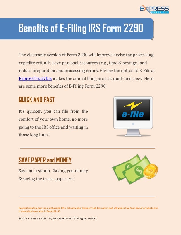 benefits of e filing irs form 2290 form 2290 online filing