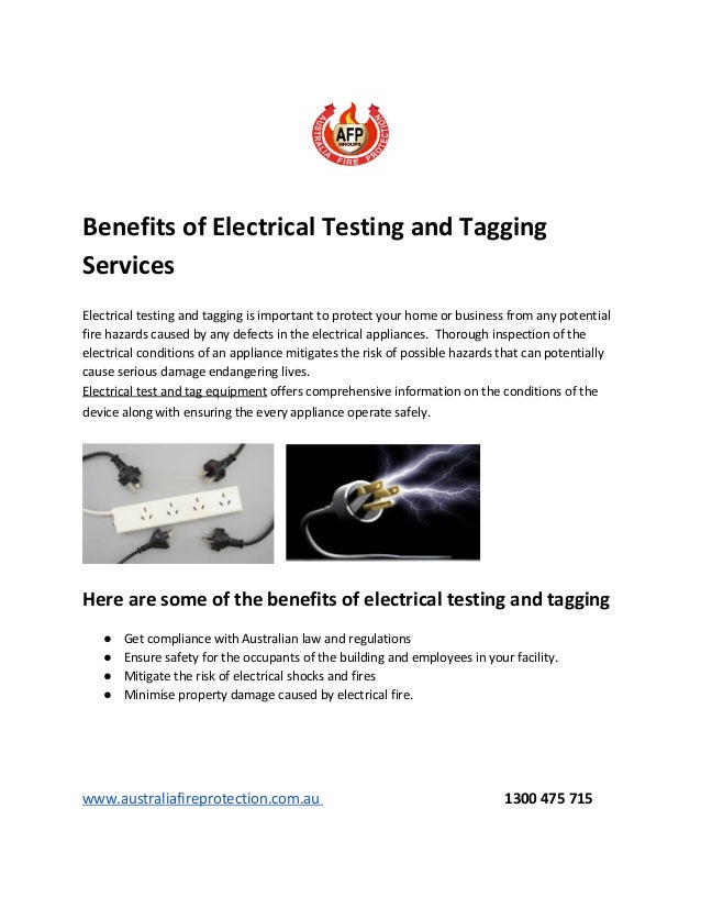 Benefits of electrical testing and tagging services