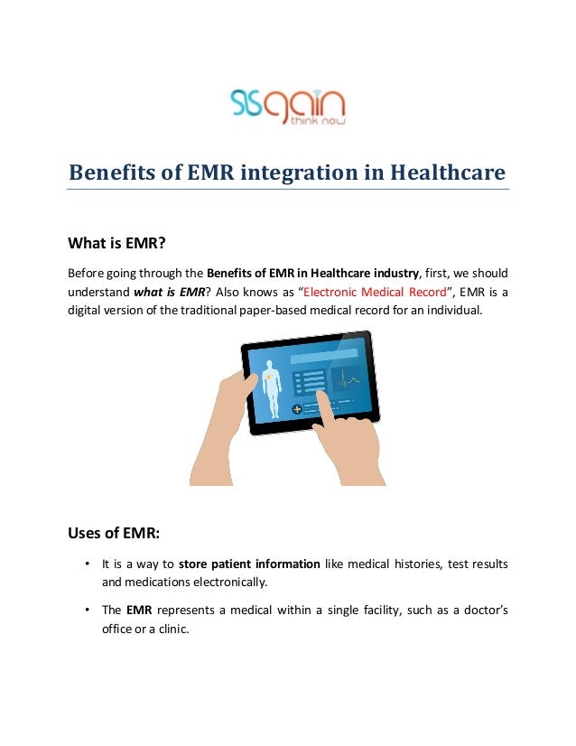 Benefits of EMR integration in Healthcare