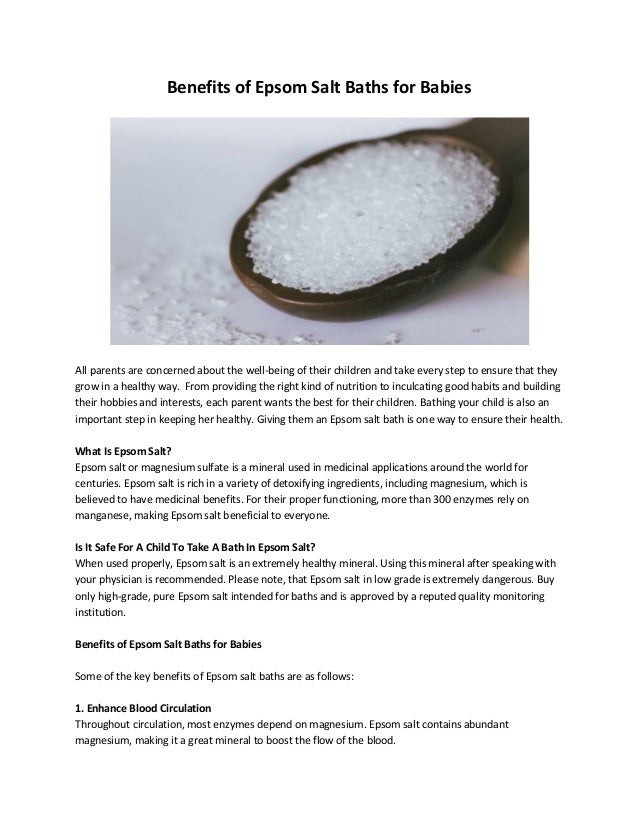 epsom salt bath for infants