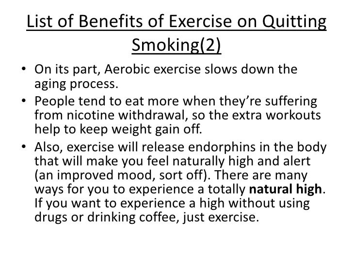 Benefits of exercise on quitting smoking