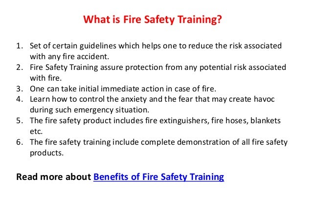 Benefits of Fire Safety Training