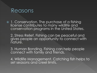 Why Fishing Programs Benefits of Fishing | PPTX
