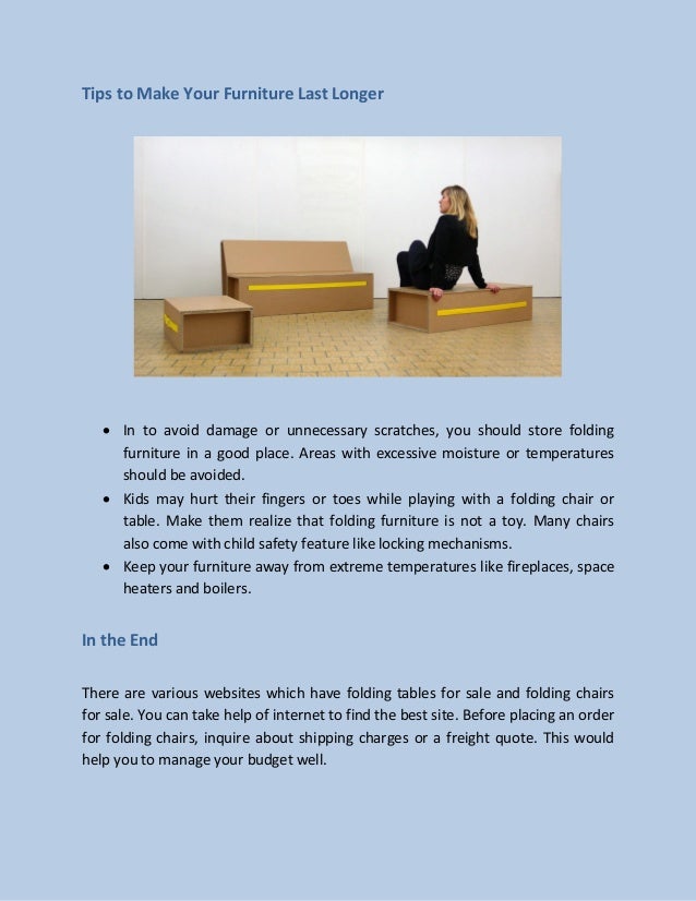 Benefits of folding furniture