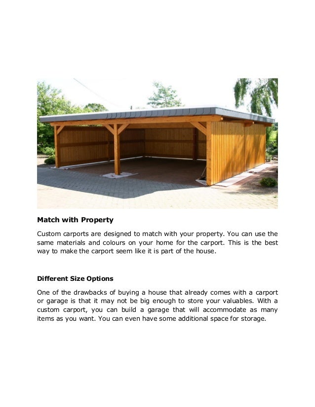 Benefits Of Getting A Custom Designed Carport