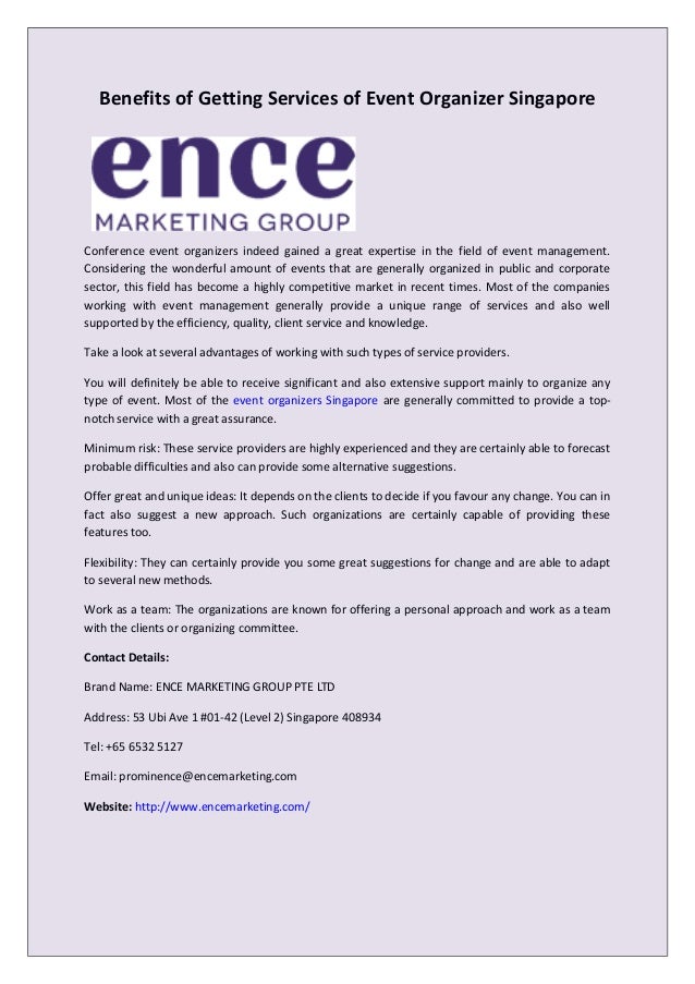 benefits of getting services of event organizer singapore conference event organizers indeed gained a great expertise