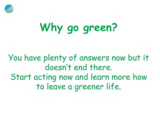 Benefits of going green