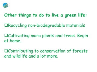Benefits of going green