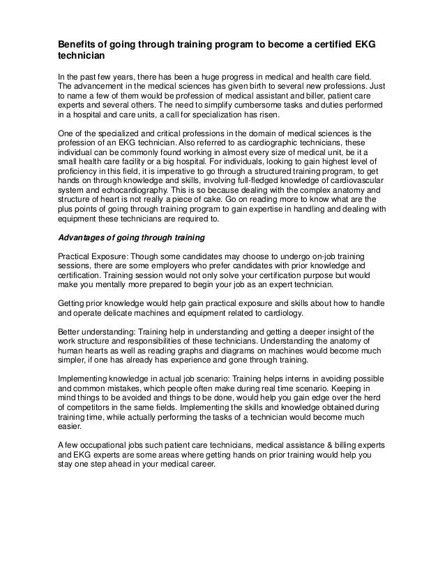 benefits of going through training program to become a certified ekg not certified medical assistant jobs